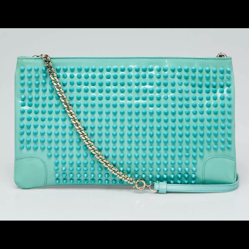 Christain Louboutin mint patent loubiposh spiked
